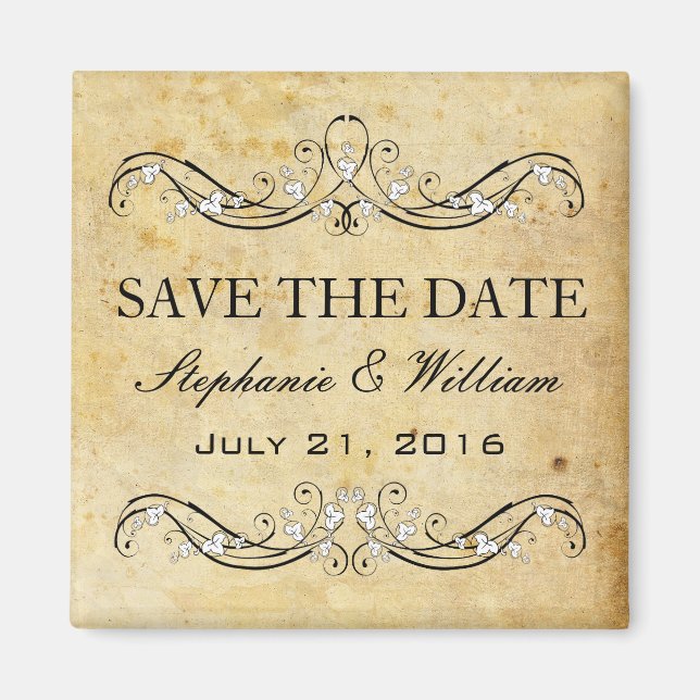 Vintage Viktorian Spara datum Magnet (Framsidan)