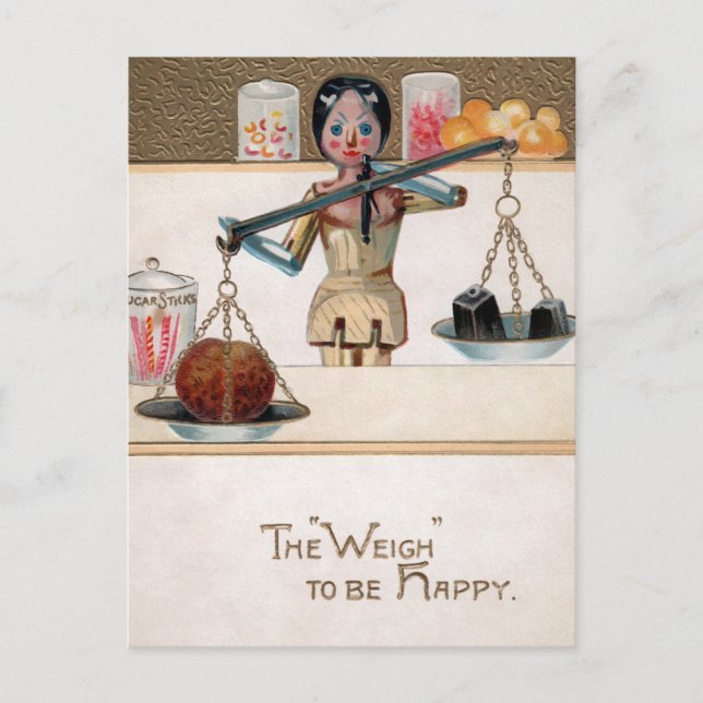 Vintage Viktorian Wooden Doll Postcard Vykort (Framsida)