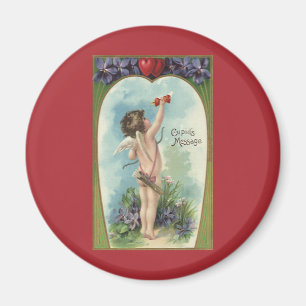Vintage Viktoriansk Alla hjärtans dag, Cupids medd Magnet