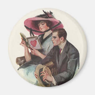 Vintage viktoriansk Alla hjärtans dag-kärlek och r Magnet