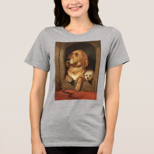 Vintage viktoriansk Blodhund och Westie Hund Konst T Shirt