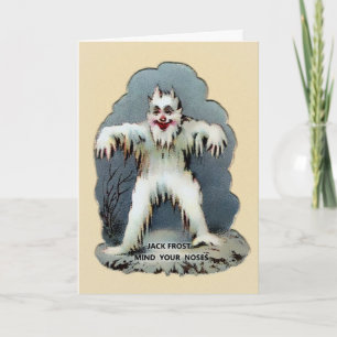 Vintage Viktoriansk Jack Frost julkort Helgkort