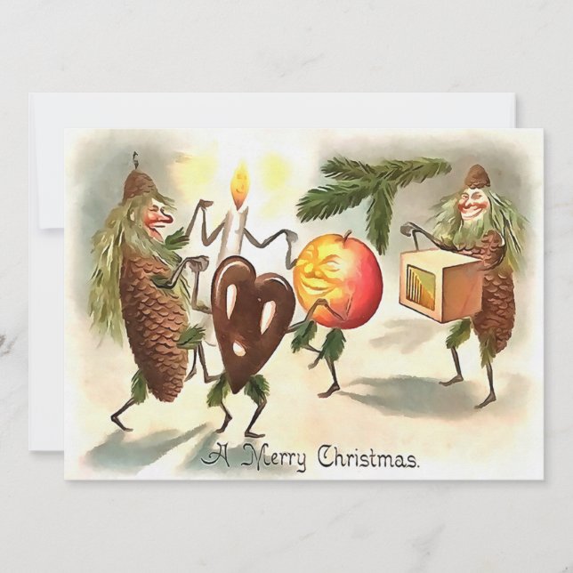 Vintage Viktoriansk jul Kort (Framsida)