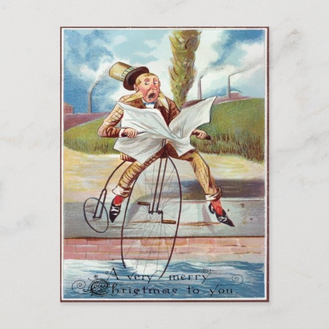 Vintage Viktoriansk jul Vykort (Framsida)