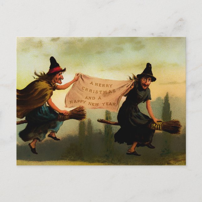 Vintage viktoriansk jul vykort (Framsida)