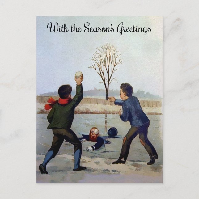 Vintage Viktoriansk jul Vykort (Framsida)