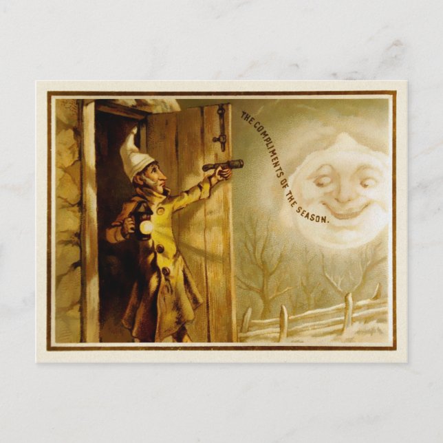 Vintage Viktoriansk jul Vykort (Framsida)