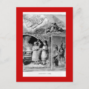 Vintage Viktoriansk julbiblisk scen Helg Vykort