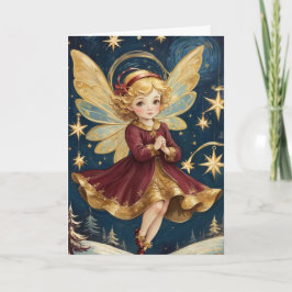 Vintage Viktoriansk julfairy Personalize Text Kort