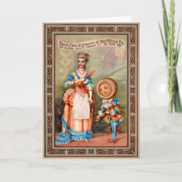 Vintage viktoriansk julkort med het mince-paj helgkort