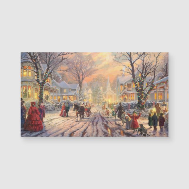 Vintage Viktoriansk jultomte liggande kort (Framsida)