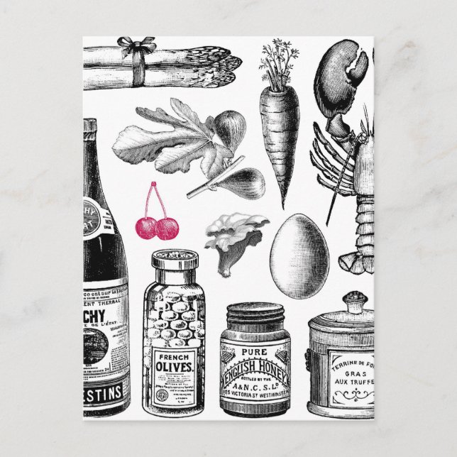 Vintage Viktoriansk Matmatador Vykort (Framsida)