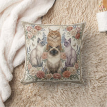 Vintage Viktoriansk Ornamental Blommig Kattkonst