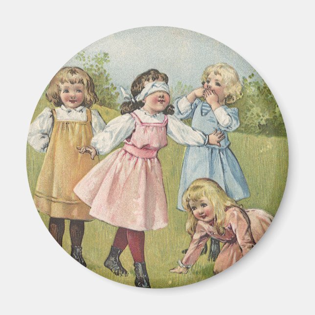 Vintage viktorianska barn leker Blinda man Magnet (Framsidan)