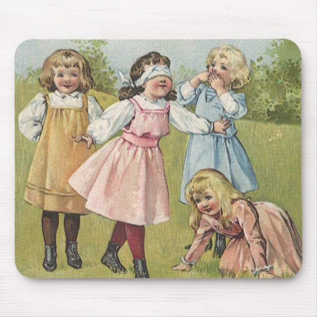 Vintage viktorianska barn leker Blinda Man Musmatta (Framsidan)