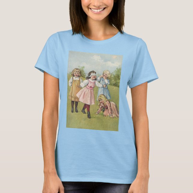 Vintage viktorianska barn leker Blinda man Tee (Framsida)