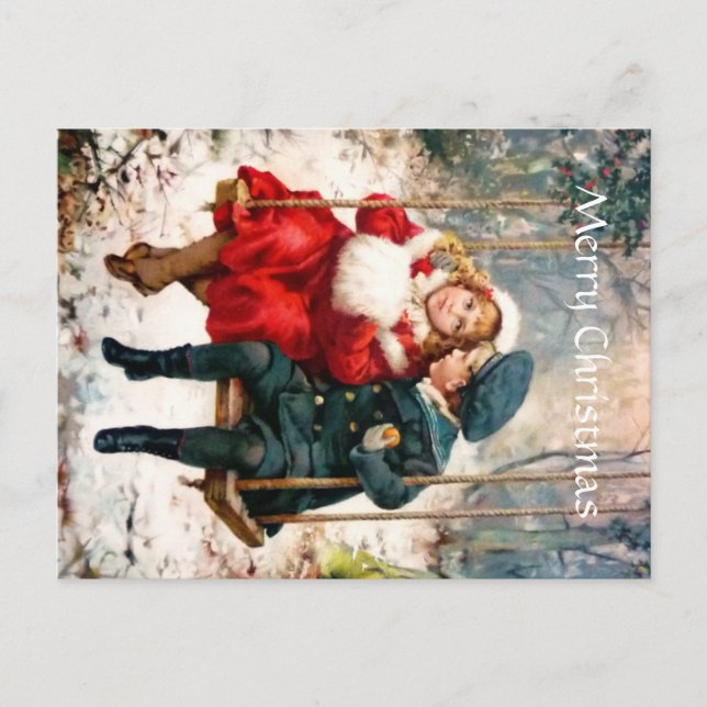 Vintage Viktorianska barn på vykort (Framsida)