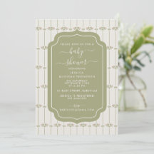 Vintage viktorianska botaniska randiga baby shower