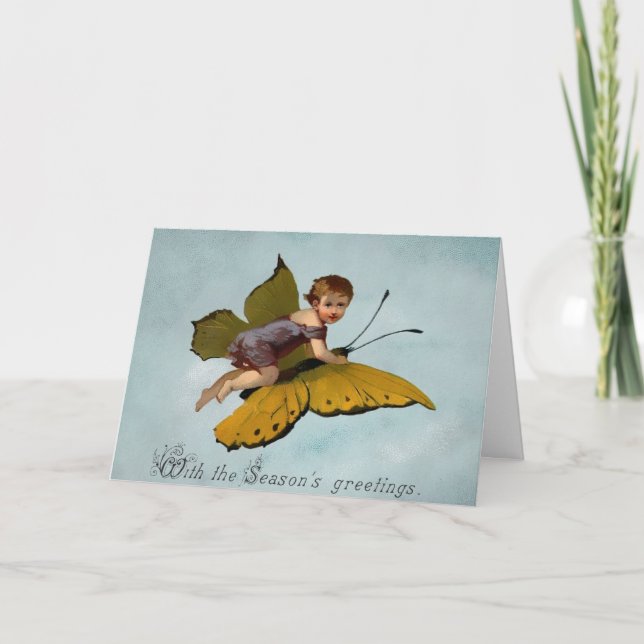 Vintage Viktorianskt julkort Helgkort (Framsida)