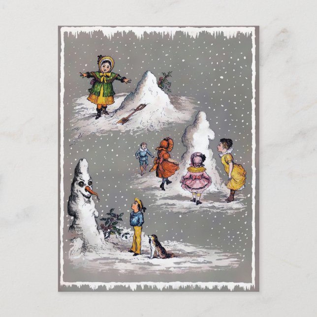 Vintage Viktorianskt julvykort Vykort (Framsida)