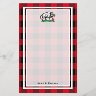 Vintage Vild Boar Teckning BW #3C Brevpapper