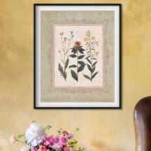 Vintage Vild Flowers Antique Botanical