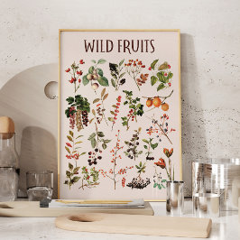 Vintage Vild Frukt Chart Väggkonst