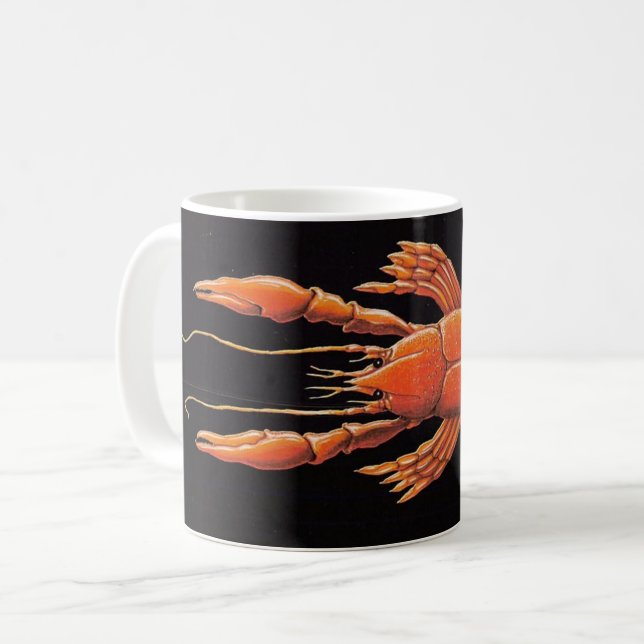 Vintage vild hummer  kaffemugg (Framsida vänster)