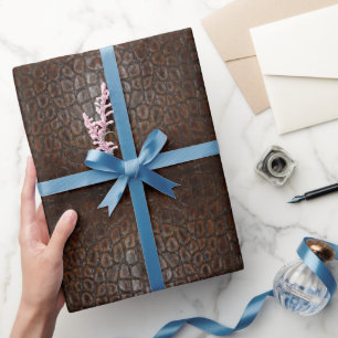 vintage vild krokodilbrunt alligator, läder presentpapper