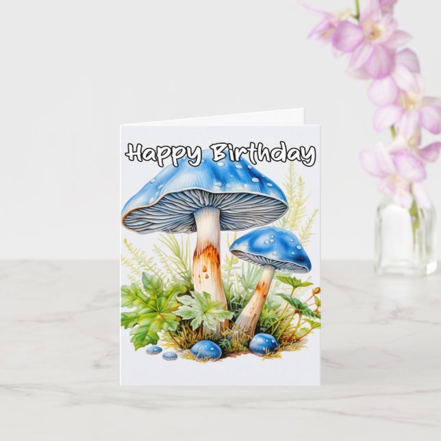 Vintage Vild Mushroom Illustration Birthday Kort (Orkide)