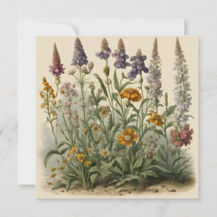 Vintage vilda blommor kort