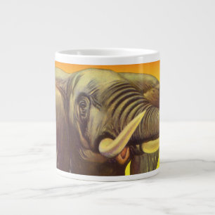 Vintage Vilda Djur, Afrikansk Elefant med Solnedgå Jumbo Mugg