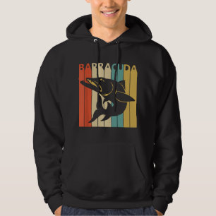 Vintage Vilda Djur Barracuda Fisk Hoodie