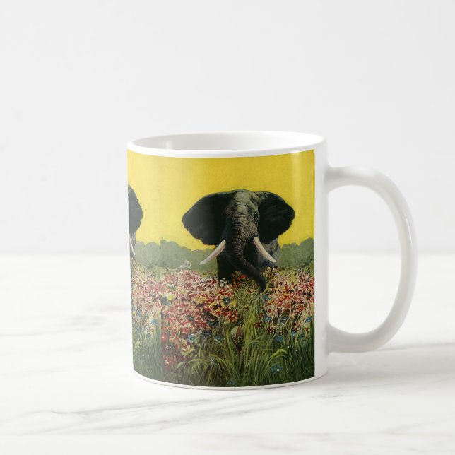 Vintage Vilda djur, Cobra Snake African Elephant Kaffemugg (Höger)