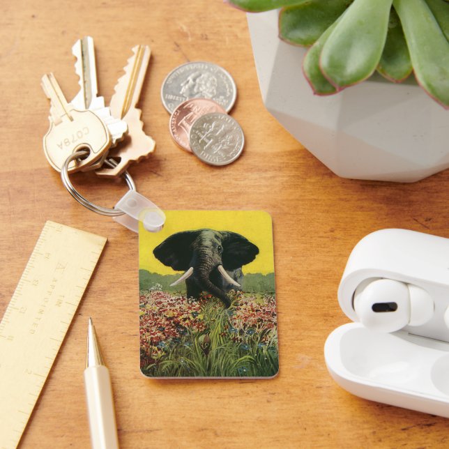 Vintage Vilda djur, Cobra Snake African Elephant Nyckelring (Skrivbord)