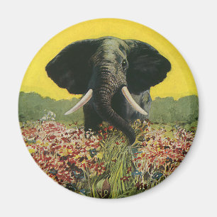 Vintage Vilda Djur, Kobra Orm Afrikansk Elefant Magnet