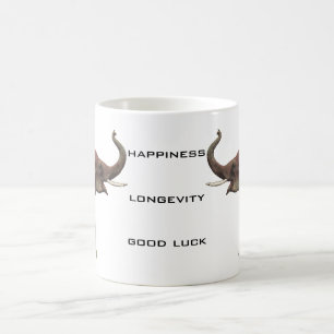 Vintage Vilda Djur, Lycka Asiatiska Elefanter Kaffemugg