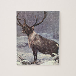 Vintage Vilda Djur, Ren Caribou av CE Swan Pussel