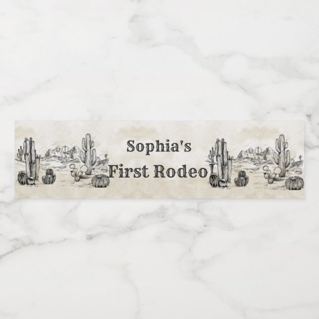 Vintage Vilda western Cowboy-Födelsedagsfest Vattenflaskor Etikett (Singel etikett)