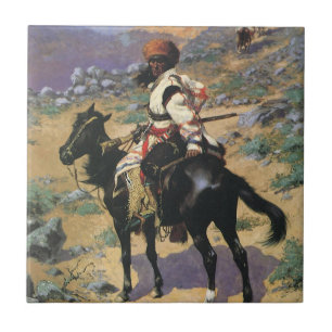 Vintage Vilda western, en indisk fällare av Reming Kakelplatta