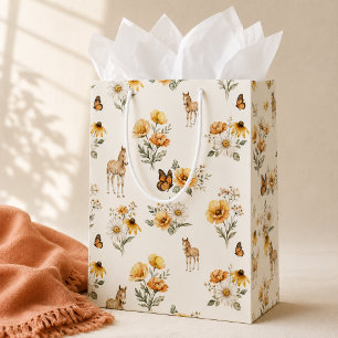 Vintage Vildblomma Häst och Fjärilsmönster