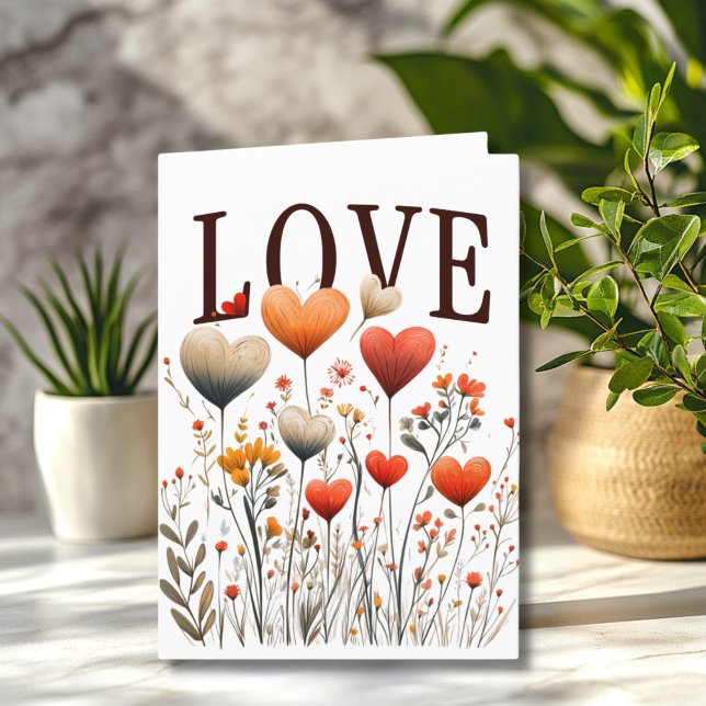 Vintage Vildblomma Valentine Helgkort (Skapare uppladdad)