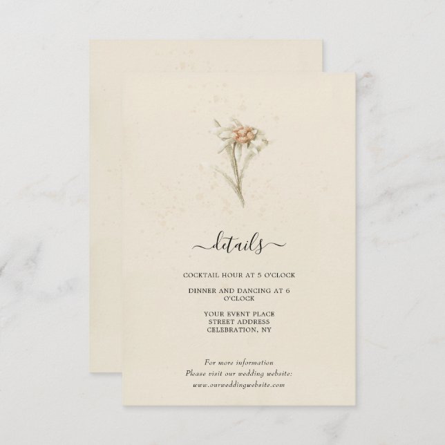 Vintage Vildblomma Vattenfärg Kuvert Tilläggskort (Fram/baksida)