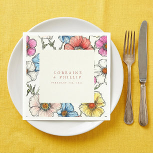 Vintage vildblommor bröllop servett