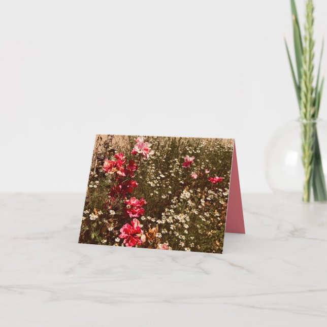 Vintage Vildblommor Kort (Framsida)