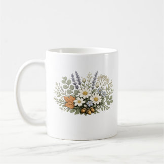 Vintage Vildblomsbukett Konsttryck | Botanisk F Kaffemugg