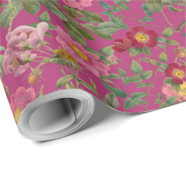 Vintage Vildrospresentpapper i Bärpink Presentpapper