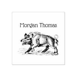 Vintage Vildsvinsritning BW #3C Stämpel