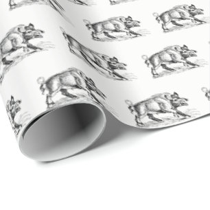 Vintage Vildsvinsritning SV #2 Presentpapper