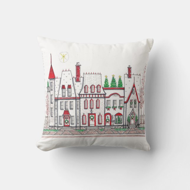 Vintage Village Helgdag Pillow Kudde (Framsida)